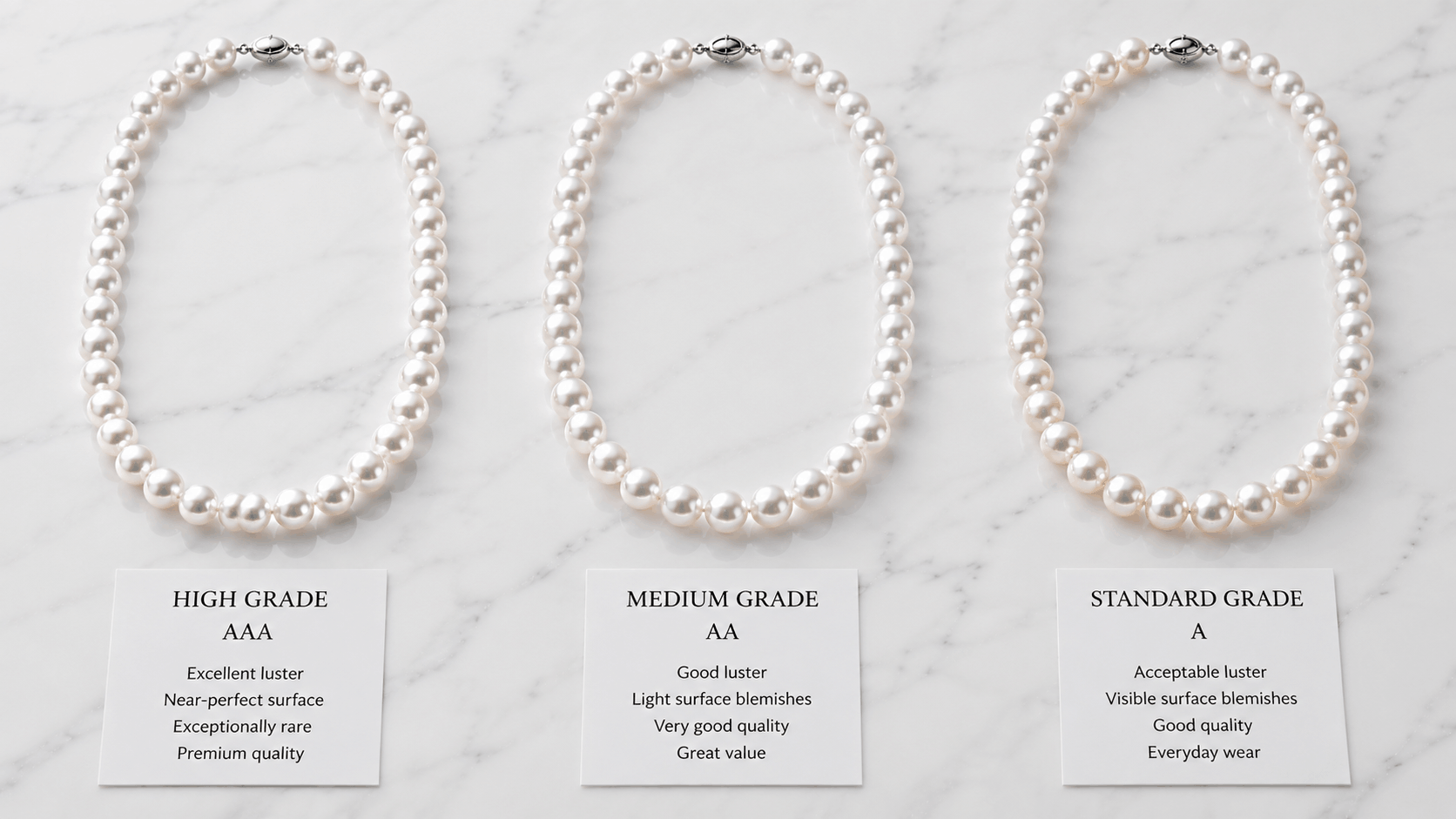 02. Akoya Saltwater Pearl Necklace Quality Grades